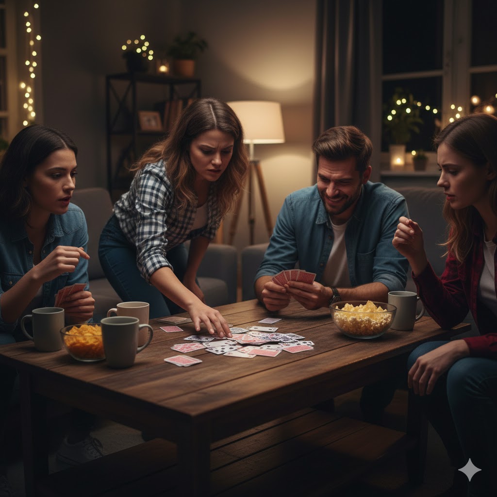 kusetus korttipeli: peli-ilta