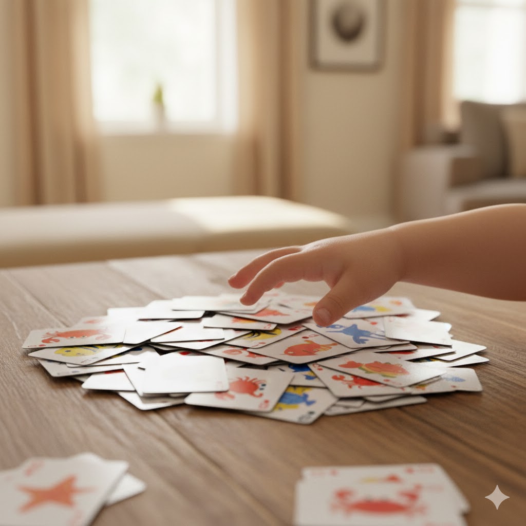 Mene kalaan korttipeli: korttipino